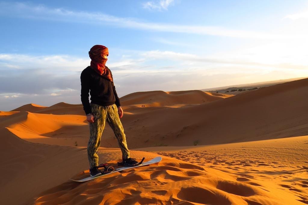 Desert Sandboarding in the Sahara in Sahara Desert, Algeria